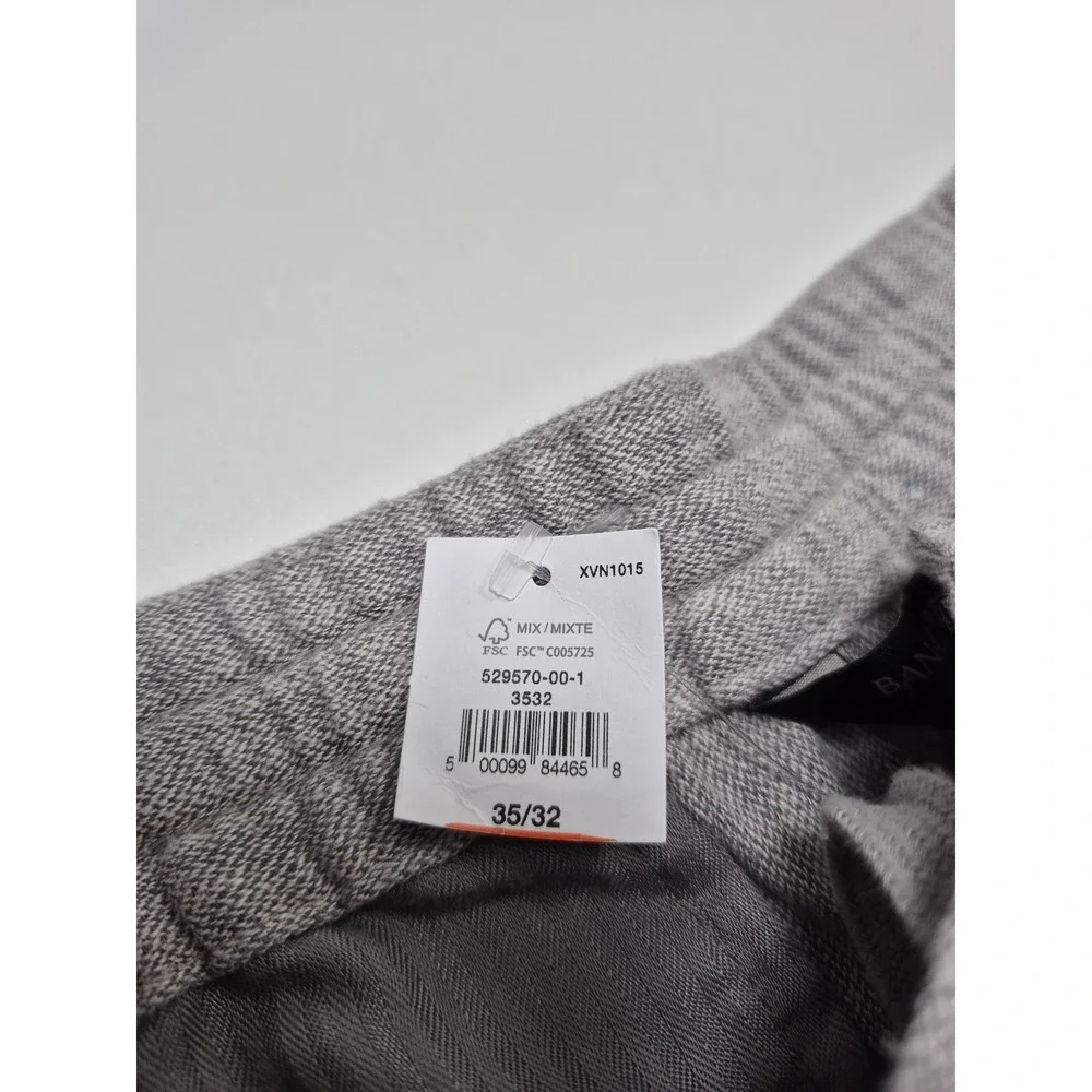 Banana Republic Chino Pants Mens 35x29 Gray Linen Blend Athletic Tapered Summer